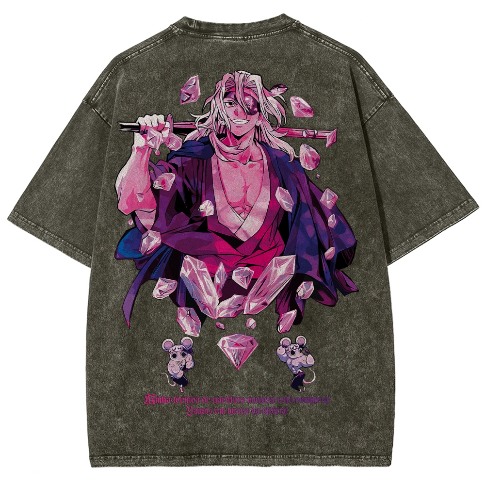 Demon slayer Uzui Tengen Unisex Fit Washed T-Shirt 2504004051