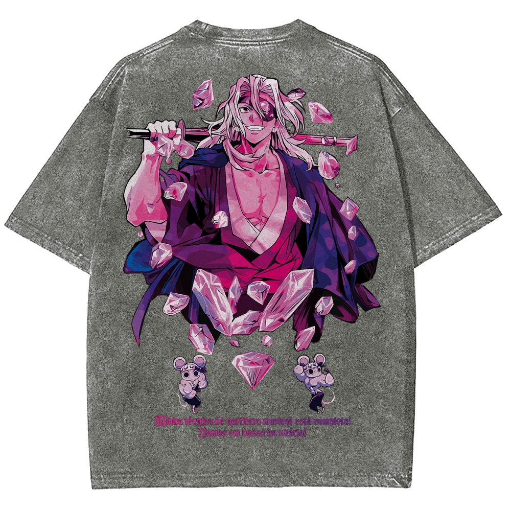 Demon slayer Uzui Tengen Unisex Fit Washed T-Shirt 2504004051