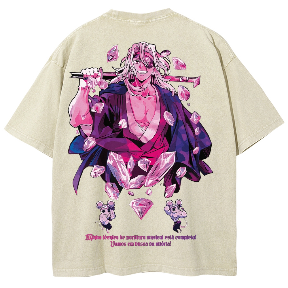 Demon slayer Uzui Tengen Unisex Fit Washed T-Shirt 2504004051