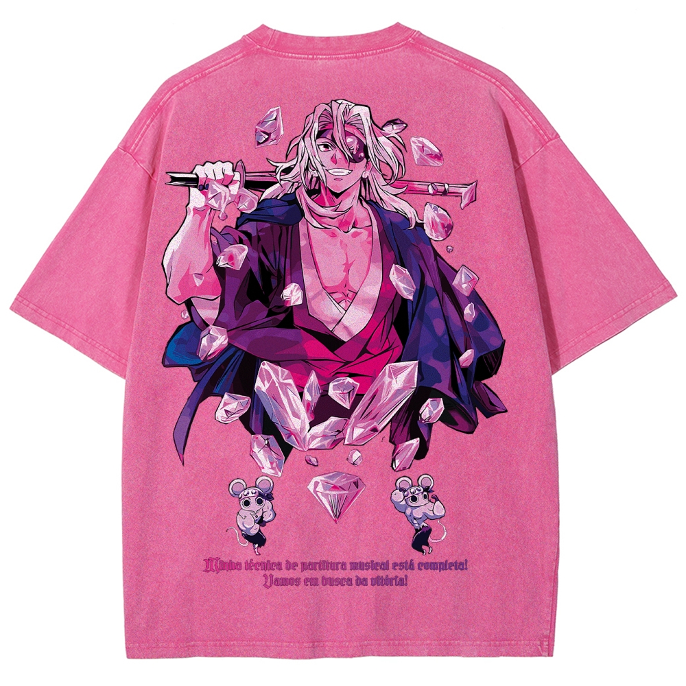 Demon slayer Uzui Tengen Unisex Fit Washed T-Shirt 2504004051