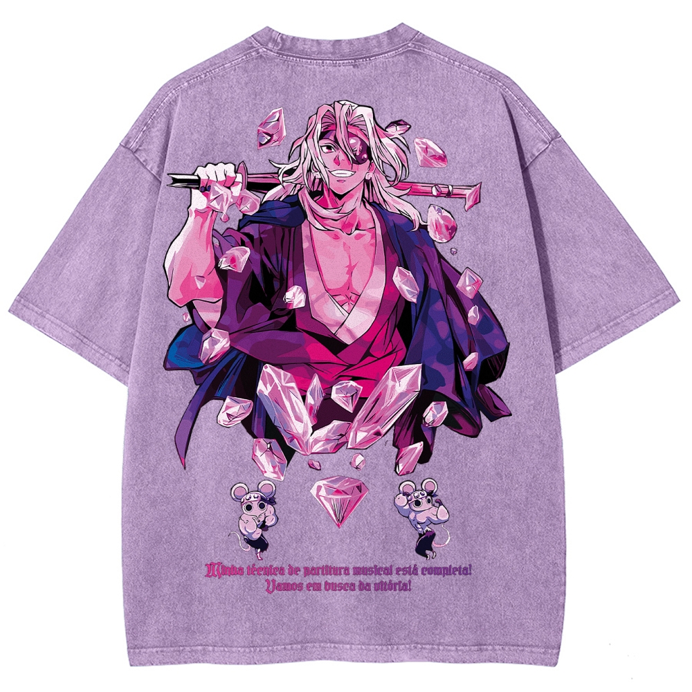 Demon slayer Uzui Tengen Unisex Fit Washed T-Shirt 2504004051