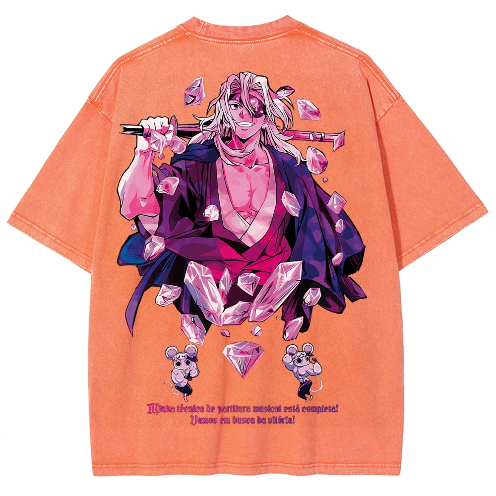 Demon slayer Uzui Tengen Unisex Fit Washed T-Shirt 2504004051