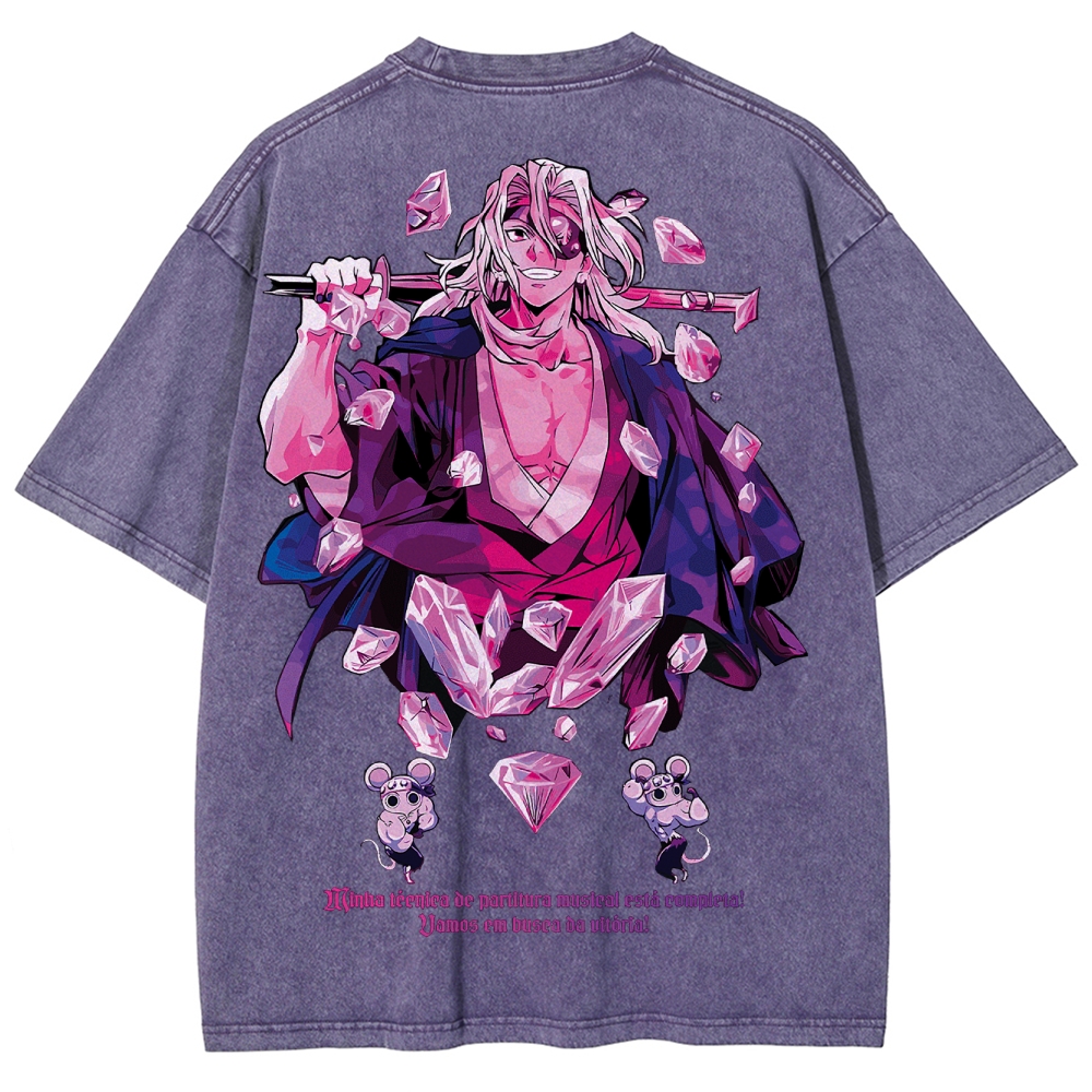 Demon slayer Uzui Tengen Unisex Fit Washed T-Shirt 2504004051