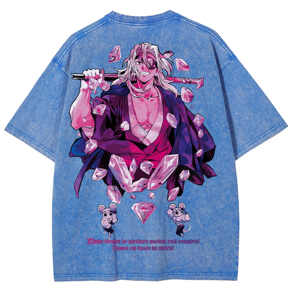Demon slayer Uzui Tengen Unisex Fit Washed T-Shirt 2504004051
