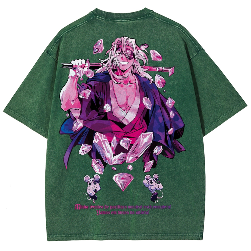 Demon slayer Uzui Tengen Unisex Fit Washed T-Shirt 2504004051