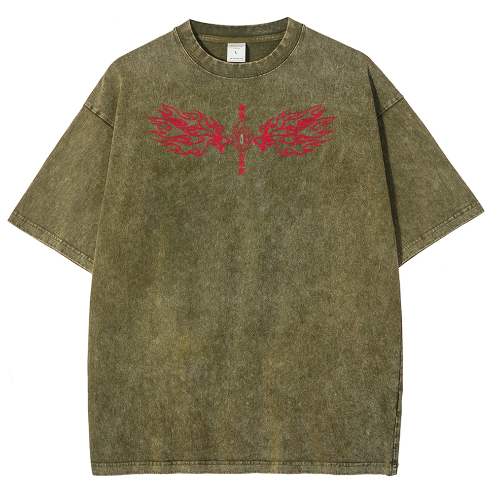 Demon Slayer Rengoku Kyoujurou Unisex Fit Washed T-Shirt 2504004054