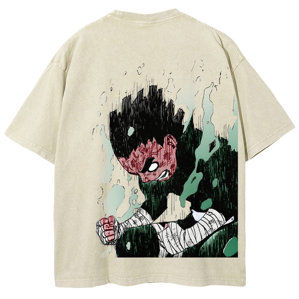 Naruto Rock Lee Unisex Fit Washed T-Shirt 2504005182