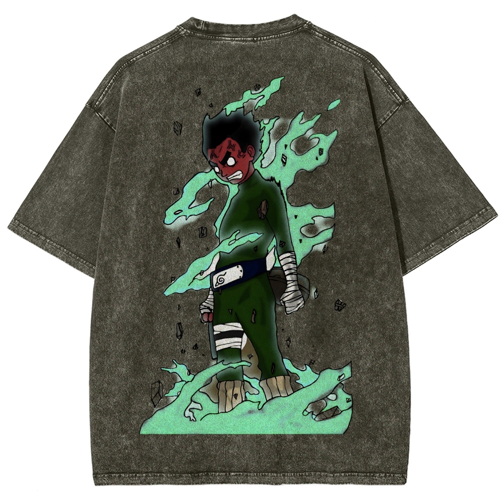 Naruto Rock Lee Unisex Fit Washed T-Shirt 2504005187