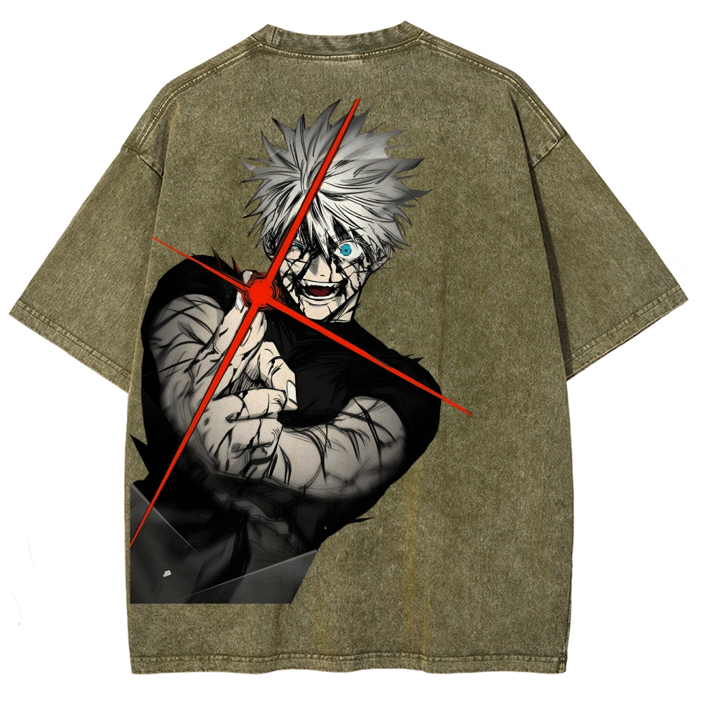 Jujutsu Kaisen Gojo Satoru Unisex Fit Washed T-Shirt 2504005203