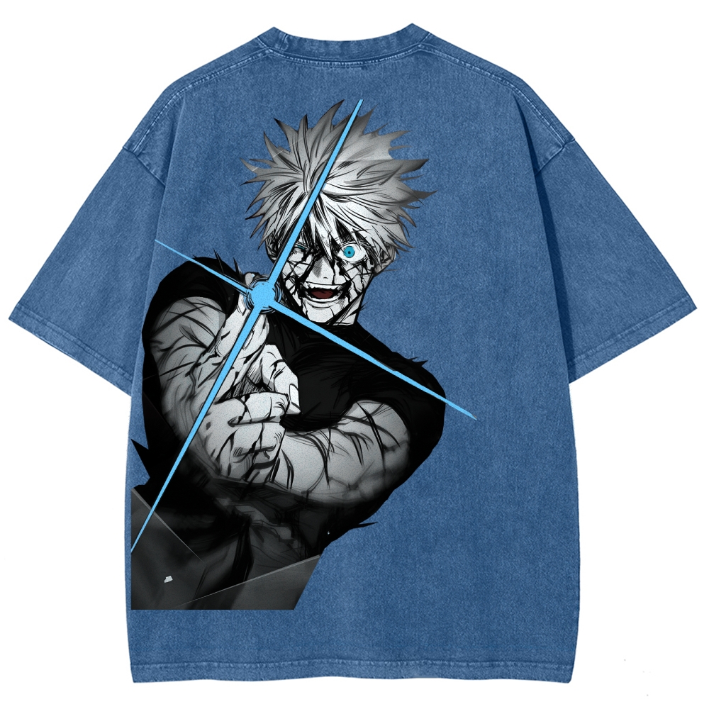 Jujutsu Kaisen Gojo Satoru Unisex Fit Washed T-Shirt 2504005208