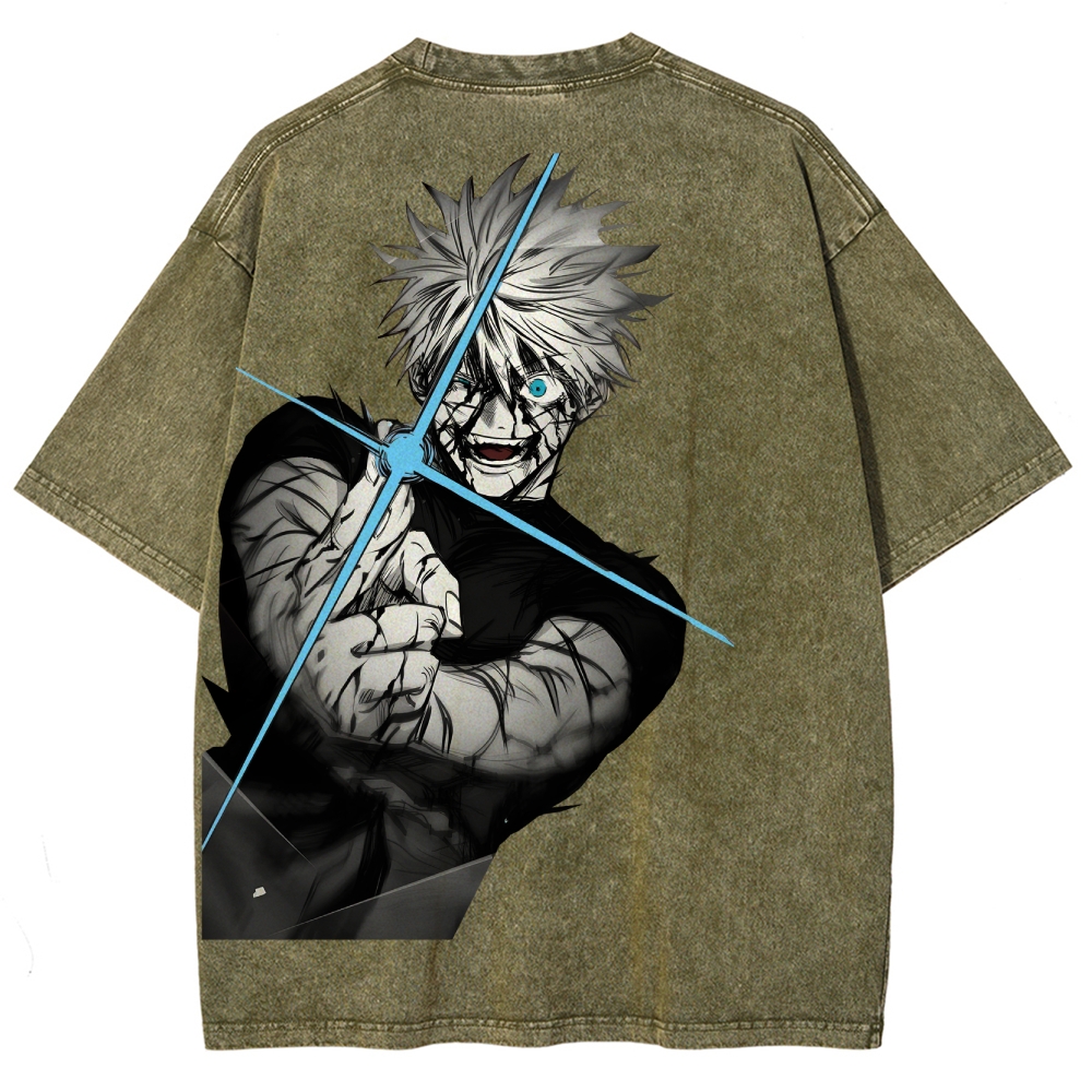 Jujutsu Kaisen Gojo Satoru Unisex Fit Washed T-Shirt 2504005208