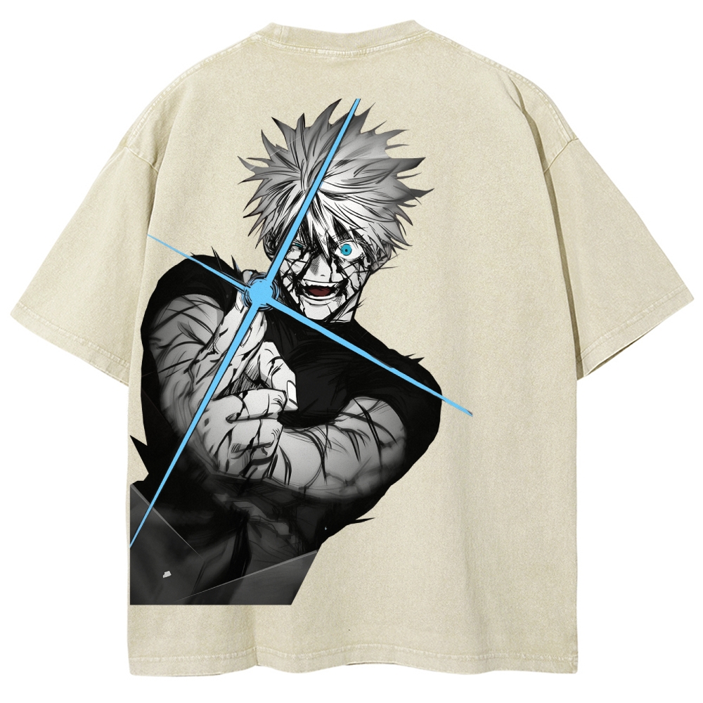 Jujutsu Kaisen Gojo Satoru Unisex Fit Washed T-Shirt 2504005208