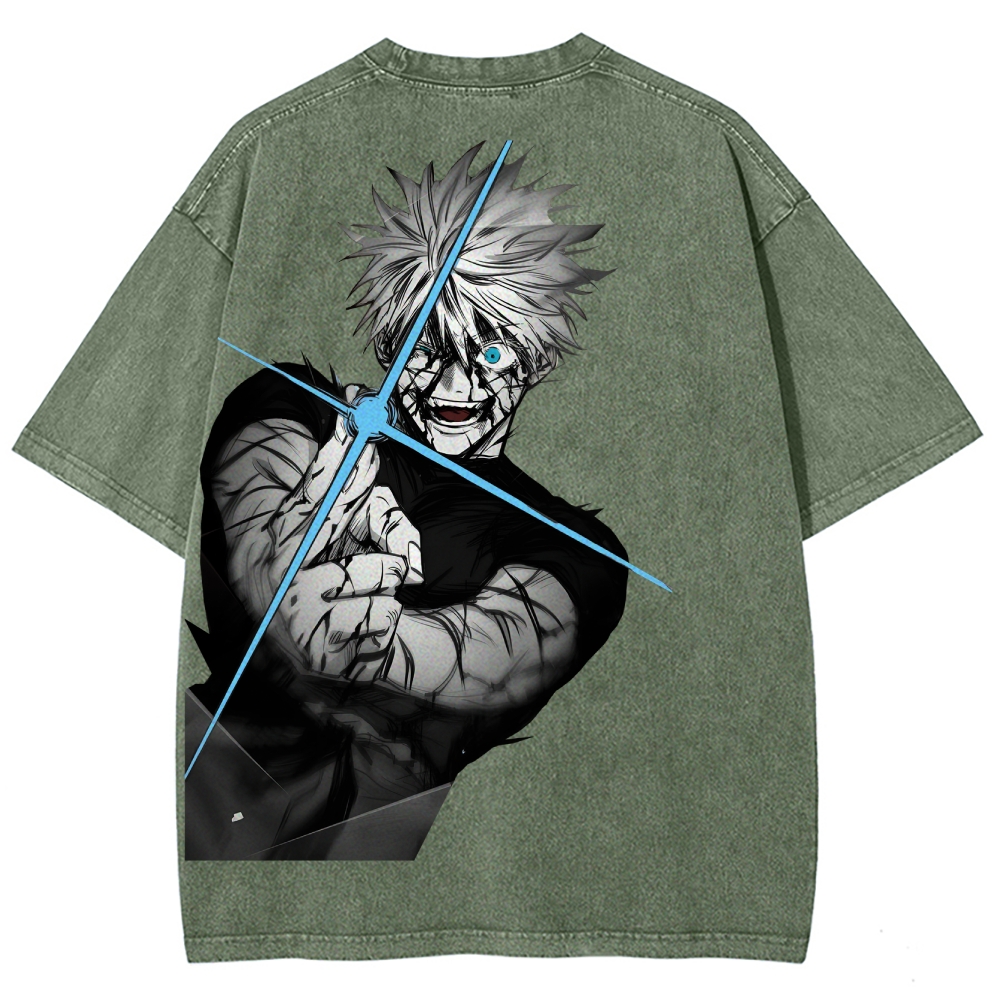 Jujutsu Kaisen Gojo Satoru Unisex Fit Washed T-Shirt 2504005208