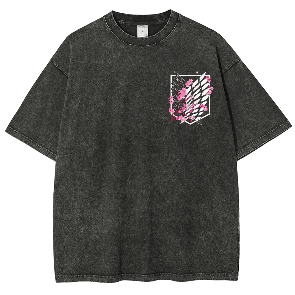 Attack on Titan Unisex Fit Washed T-Shirt 2504009738