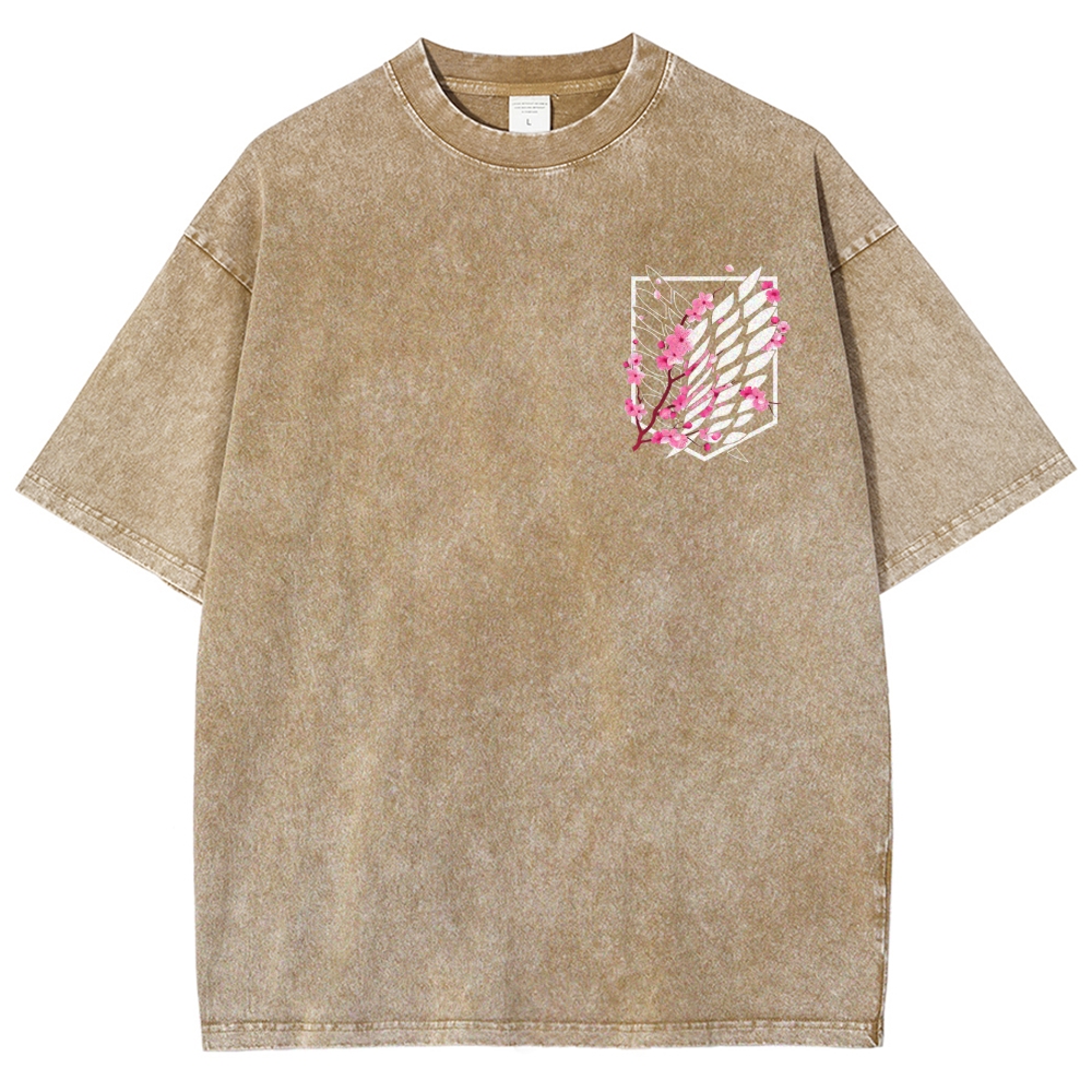 Attack on Titan Unisex Fit Washed T-Shirt 2504009738