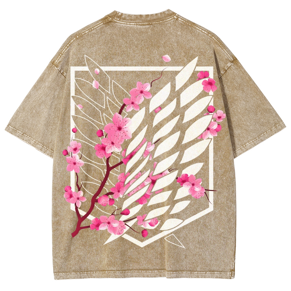 Attack on Titan Unisex Fit Washed T-Shirt 2504009738