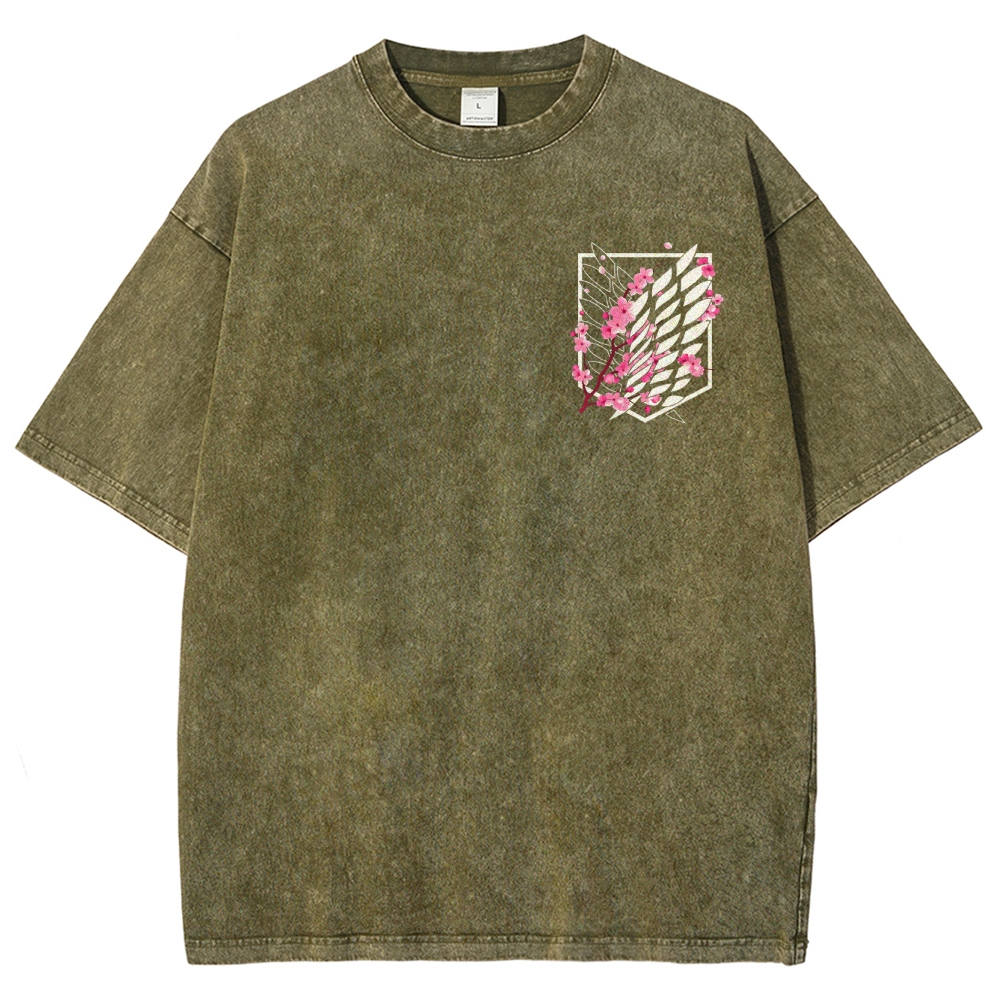 Attack on Titan Unisex Fit Washed T-Shirt 2504009738
