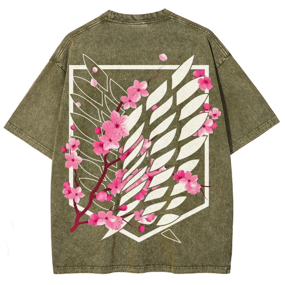 Attack on Titan Unisex Fit Washed T-Shirt 2504009738