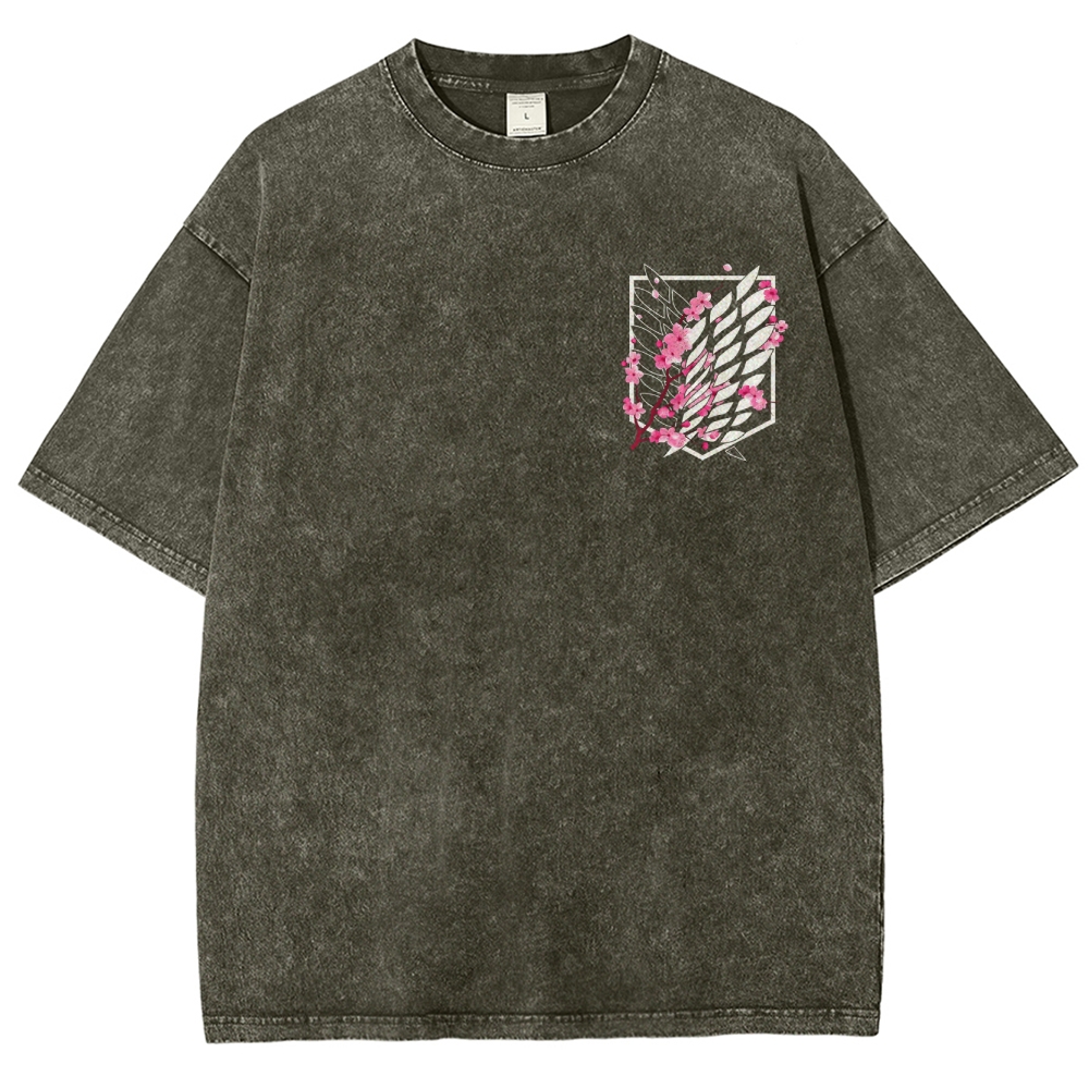 Attack on Titan Unisex Fit Washed T-Shirt 2504009738