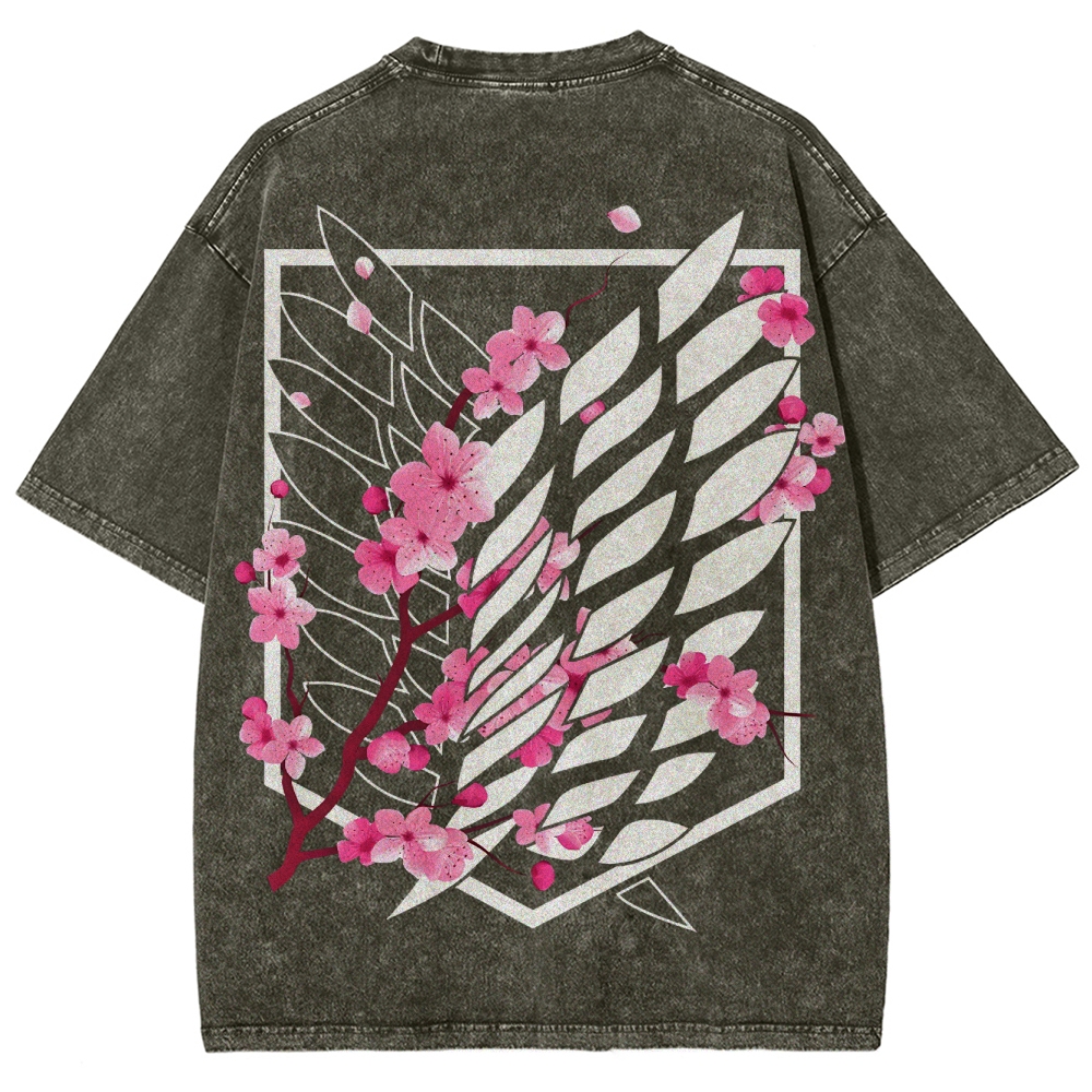 Attack on Titan Unisex Fit Washed T-Shirt 2504009738