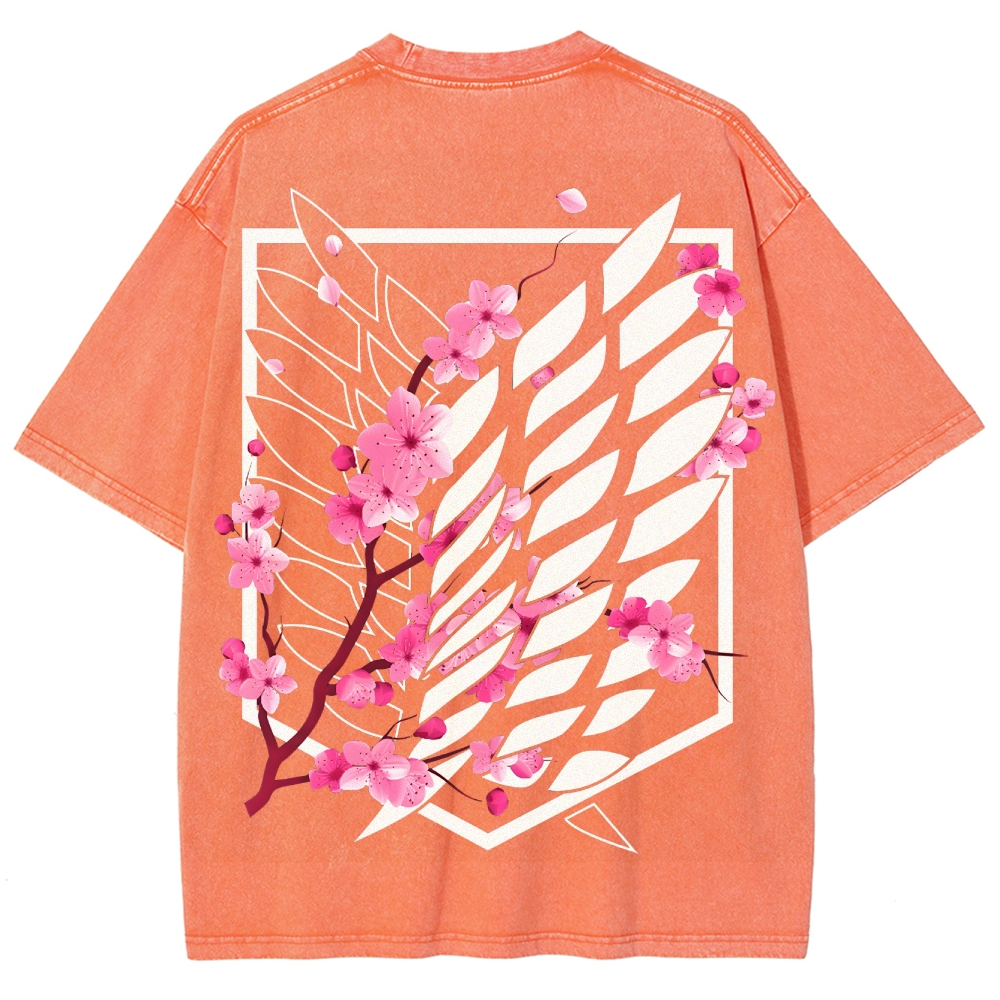 Attack on Titan Unisex Fit Washed T-Shirt 2504009738