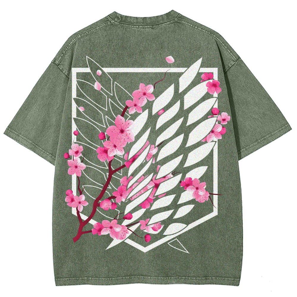 Attack on Titan Unisex Fit Washed T-Shirt 2504009738