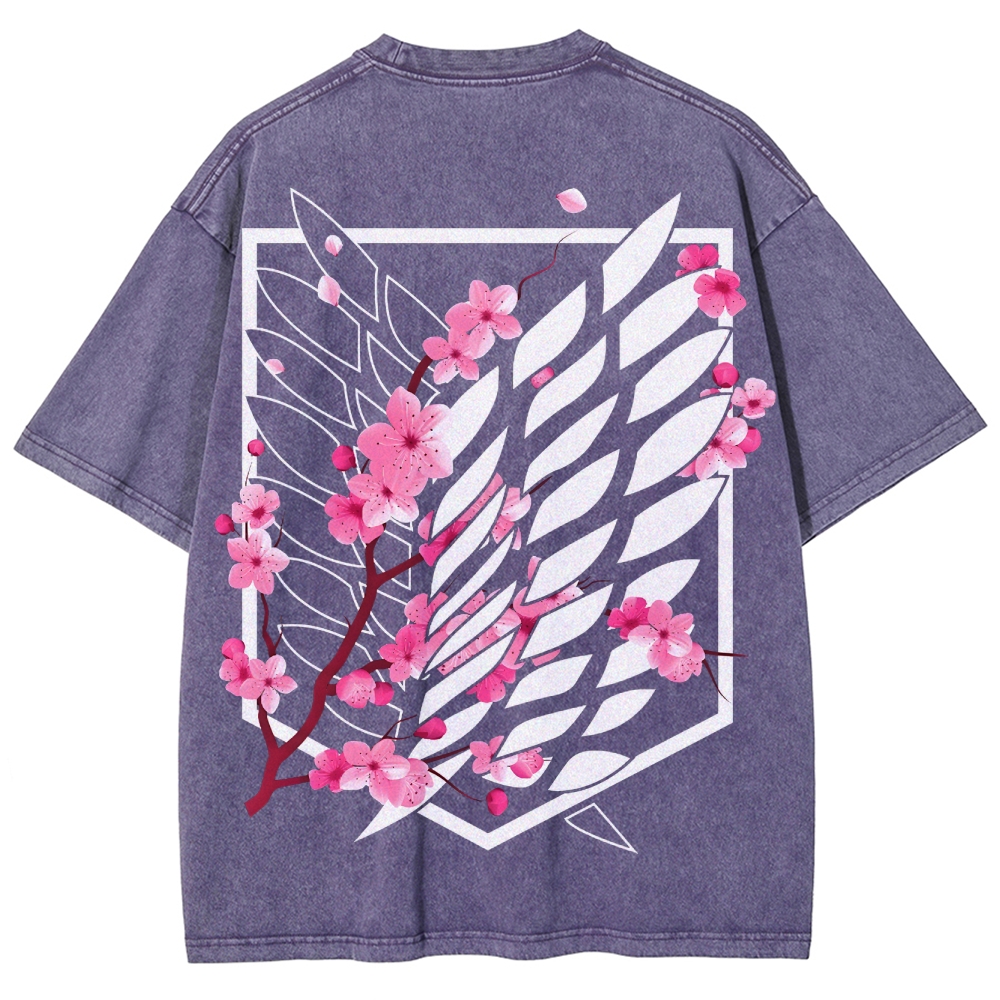 Attack on Titan Unisex Fit Washed T-Shirt 2504009738