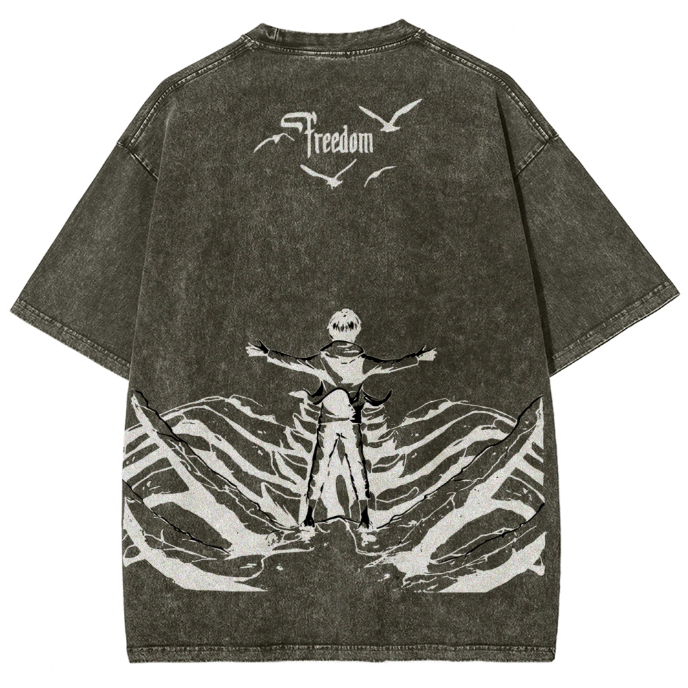 Attack on Titan Unisex Fit Washed T-Shirt 2504009749