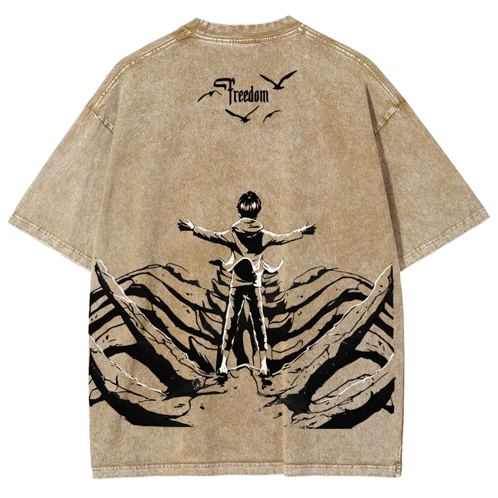 Attack on Titan Unisex Fit Washed T-Shirt 2504009749
