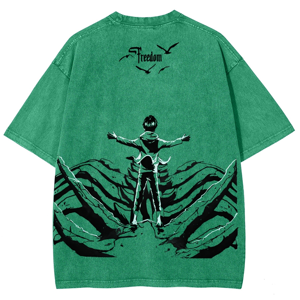 Attack on Titan Unisex Fit Washed T-Shirt 2504009749