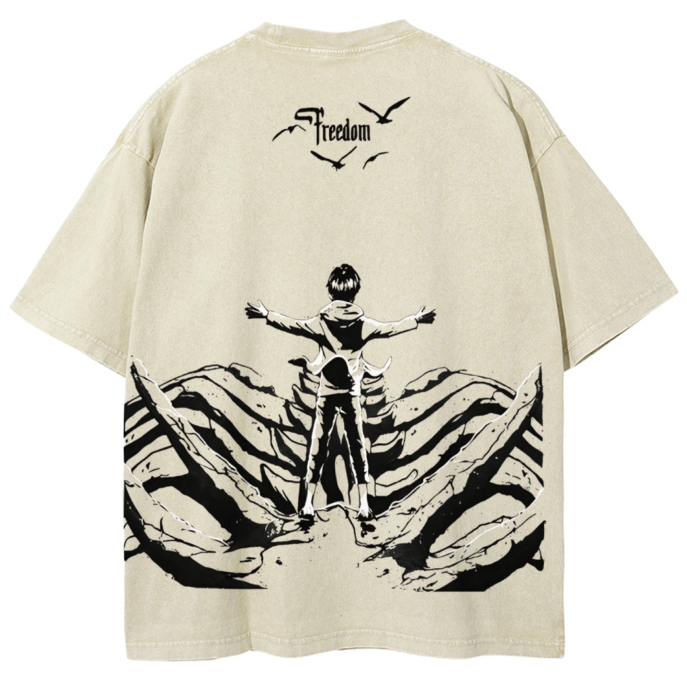 Attack on Titan Unisex Fit Washed T-Shirt 2504009749