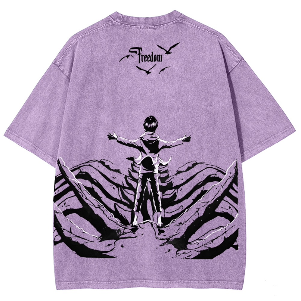 Attack on Titan Unisex Fit Washed T-Shirt 2504009749