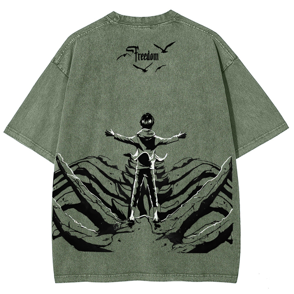 Attack on Titan Unisex Fit Washed T-Shirt 2504009749