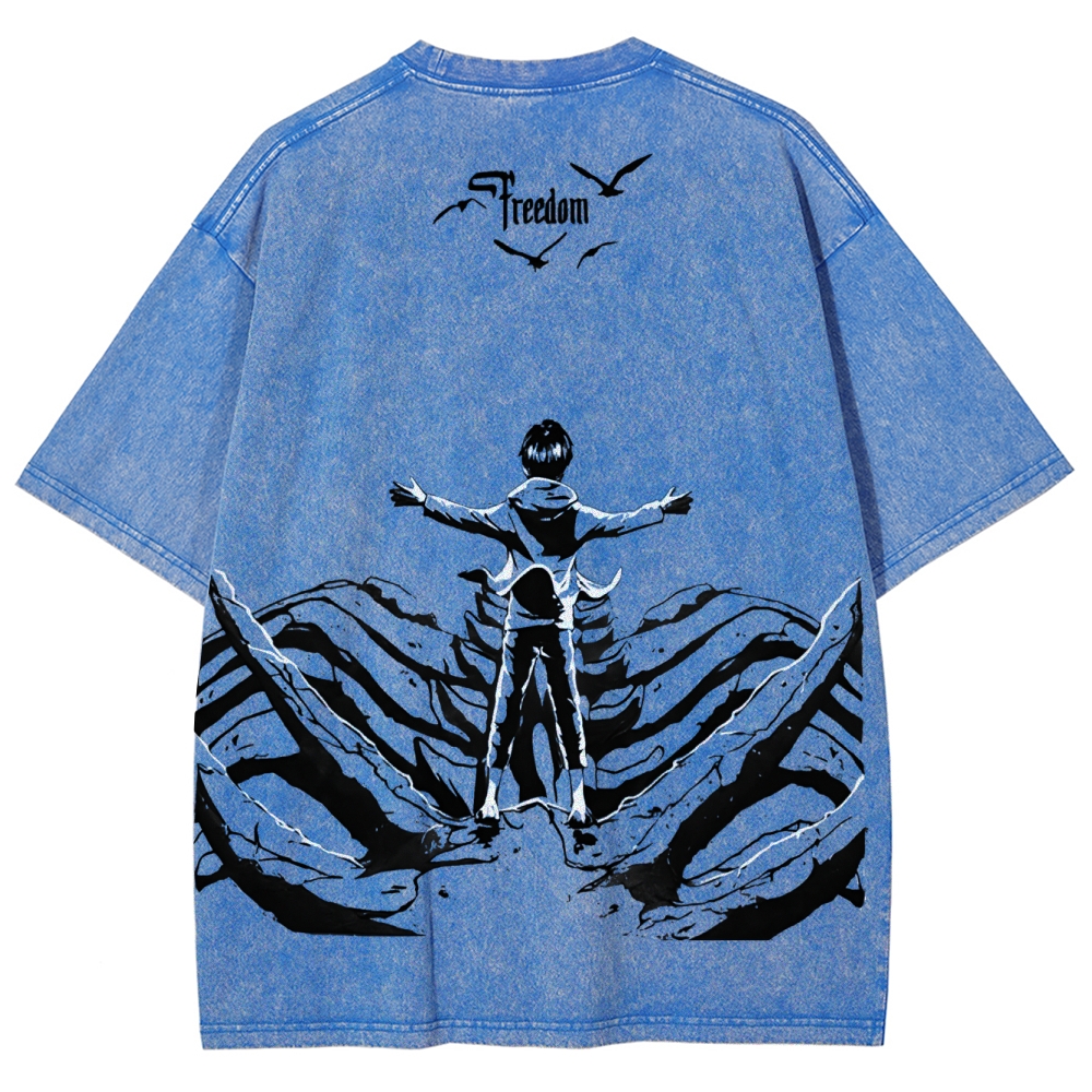Attack on Titan Unisex Fit Washed T-Shirt 2504009749