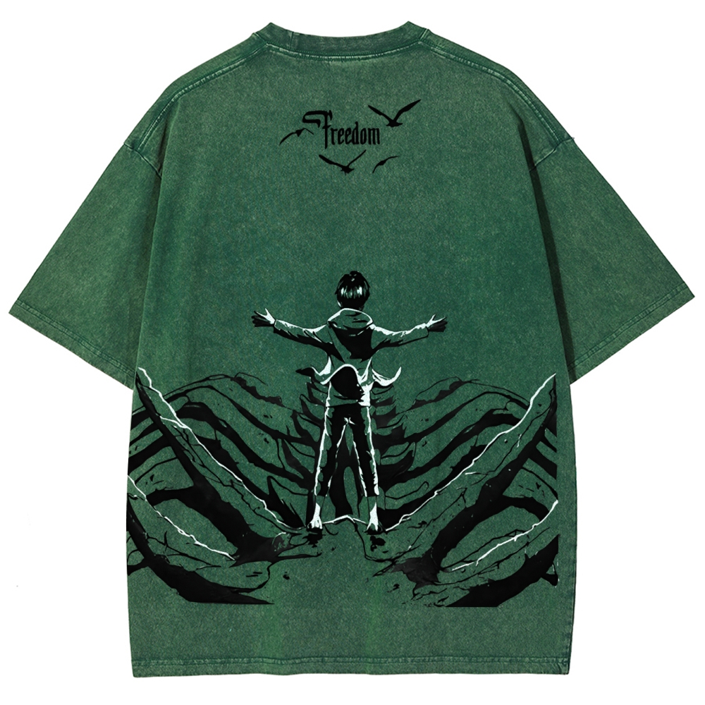 Attack on Titan Unisex Fit Washed T-Shirt 2504009749