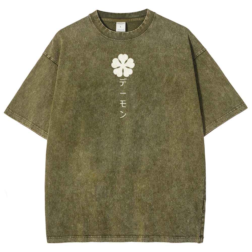 Black Clover Unisex Fit Washed T-Shirt 2504009797