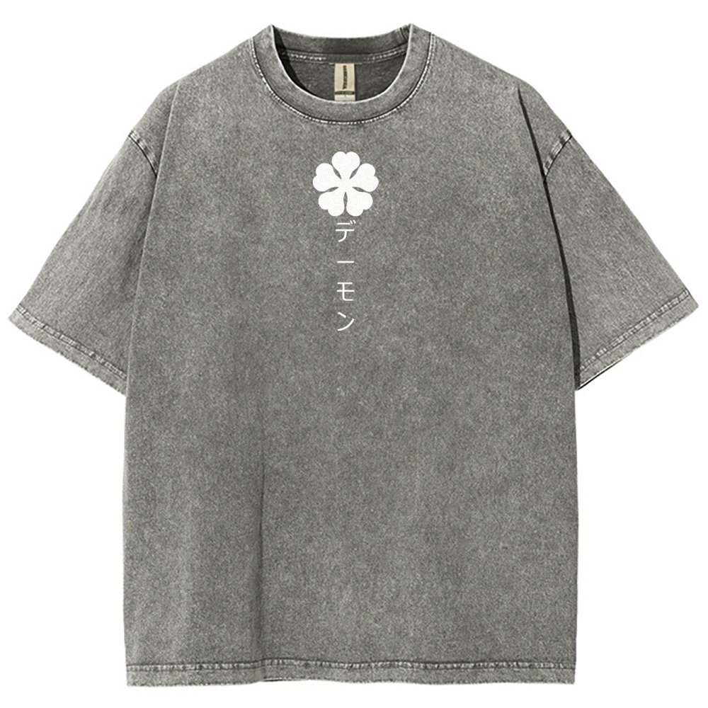 Black Clover Unisex Fit Washed T-Shirt 2504009797