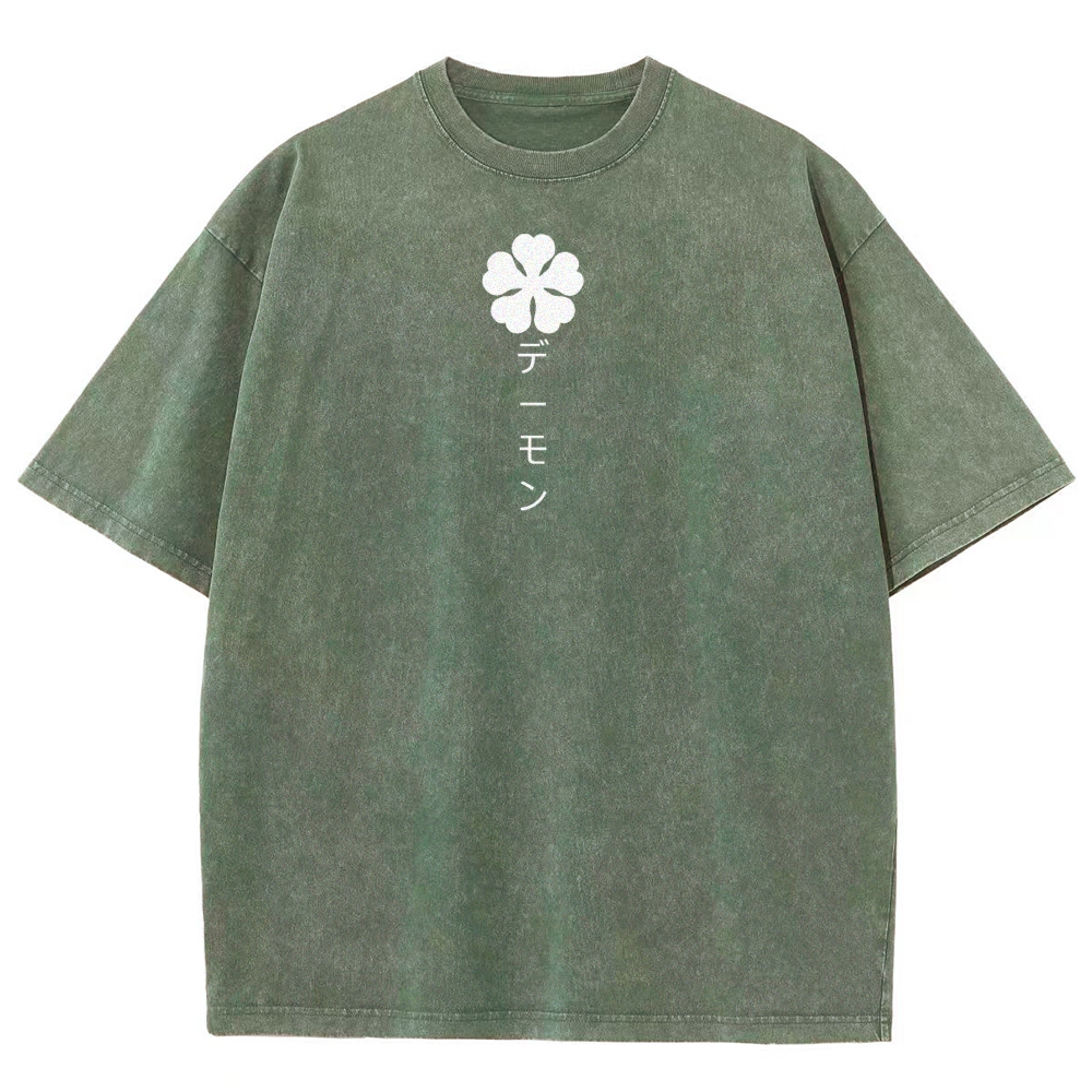 Black Clover Unisex Fit Washed T-Shirt 2504009797