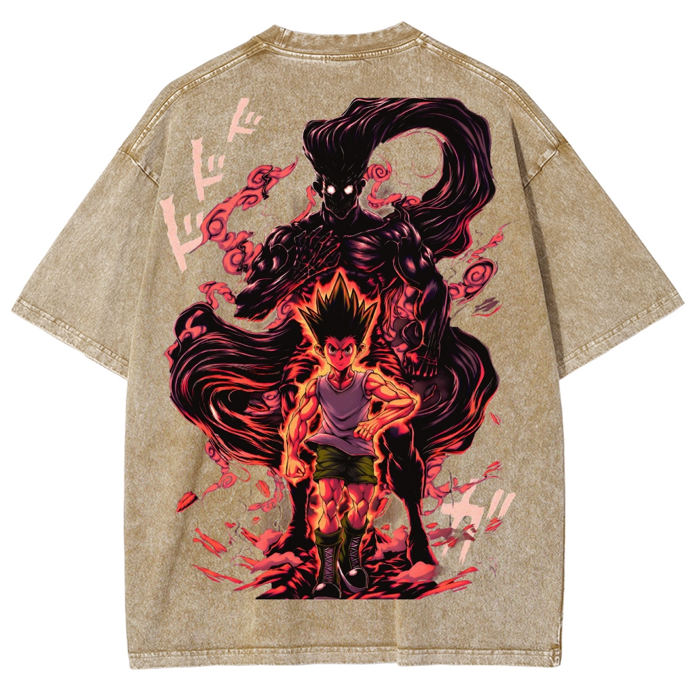 HUNTERxHUNTER Gon Vintage Washed T-Shirt 2504010475