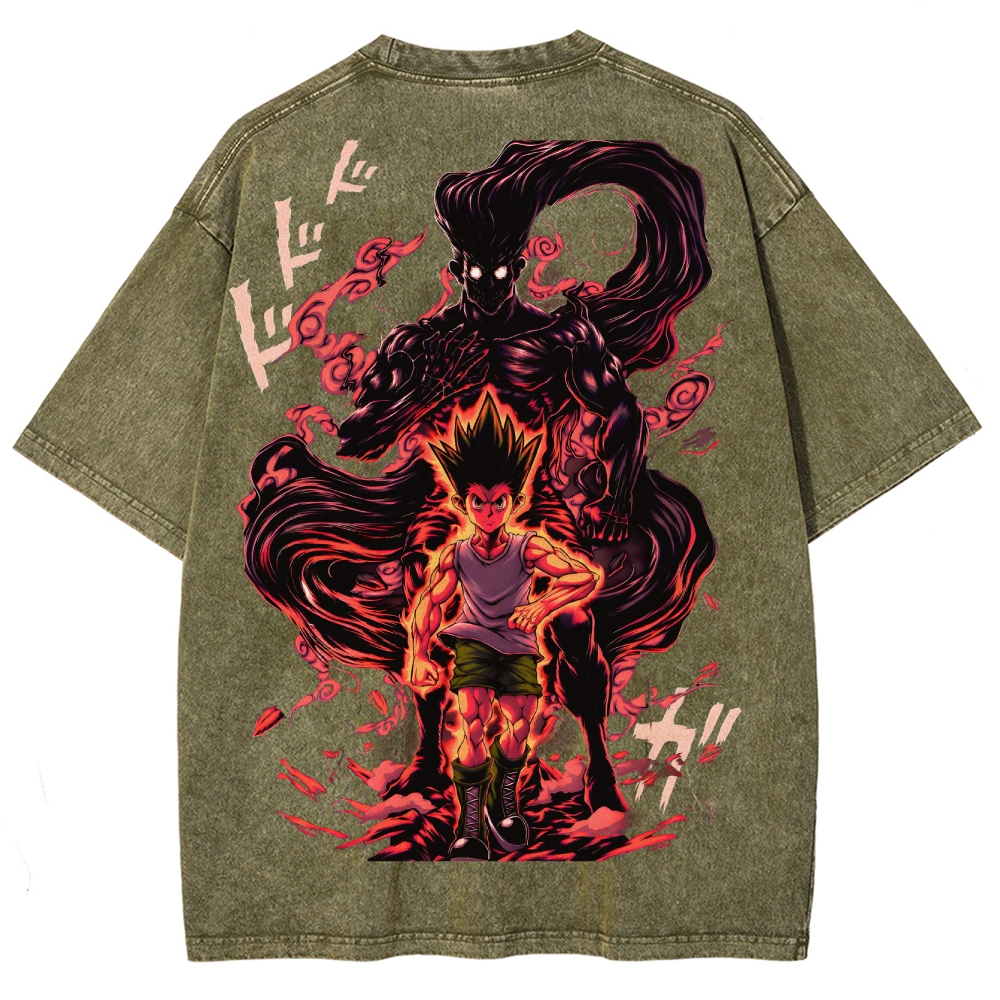 HUNTERxHUNTER Gon Vintage Washed T-Shirt 2504010475