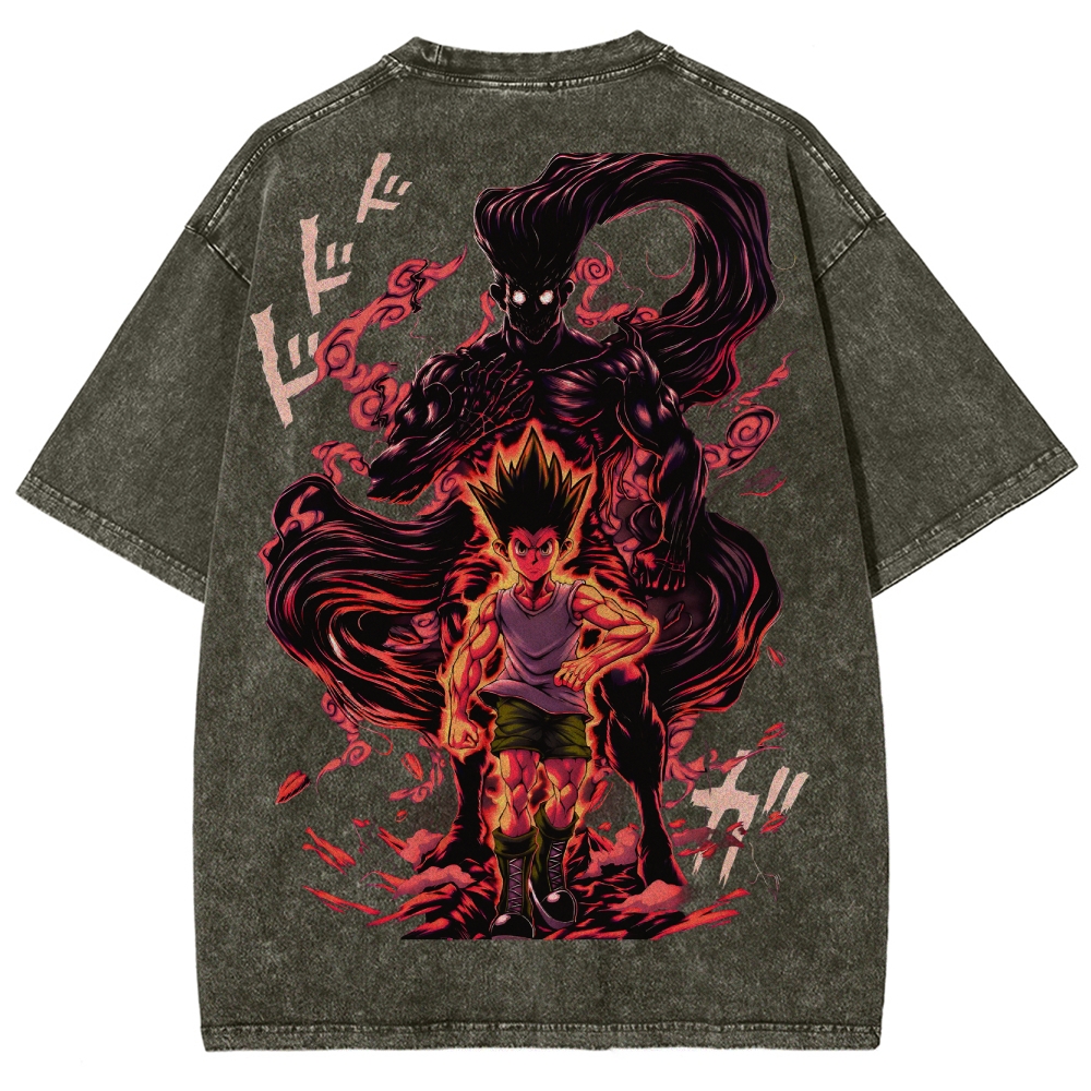 HUNTERxHUNTER Gon Vintage Washed T-Shirt 2504010475