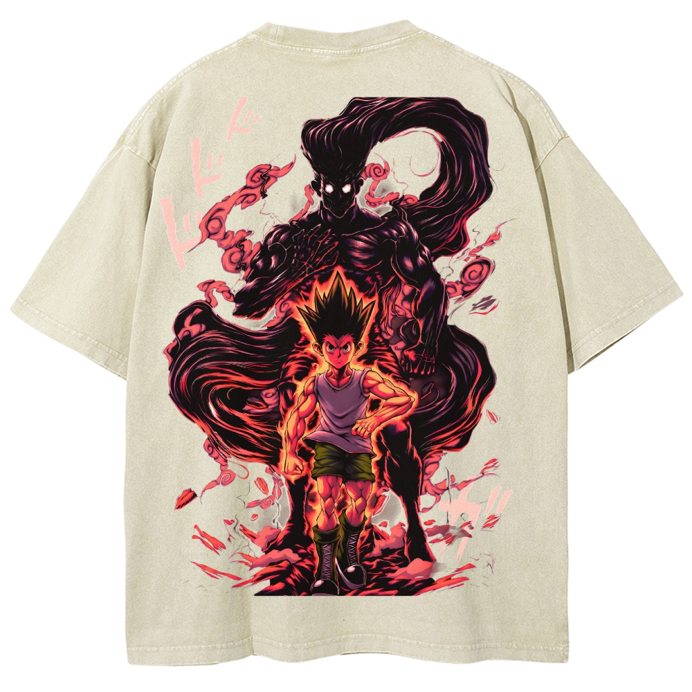 HUNTERxHUNTER Gon Vintage Washed T-Shirt 2504010475