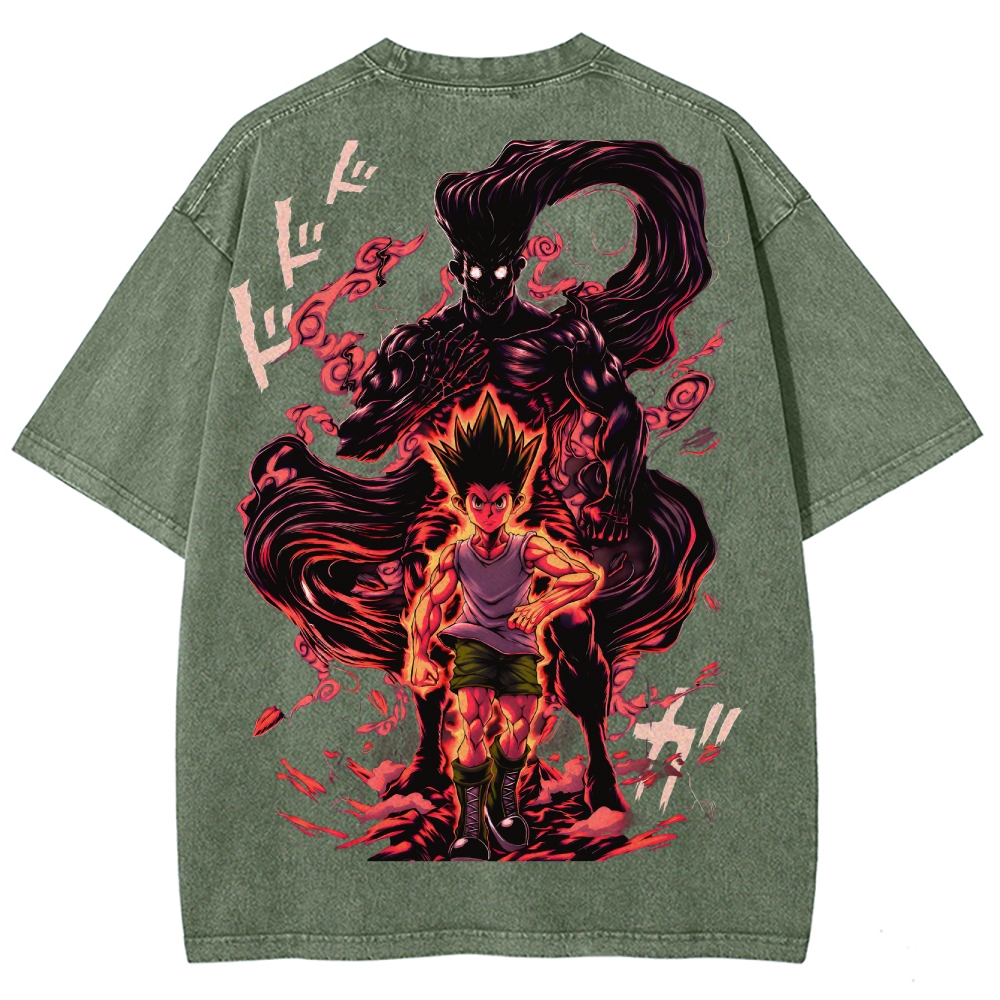 HUNTERxHUNTER Gon Vintage Washed T-Shirt 2504010475