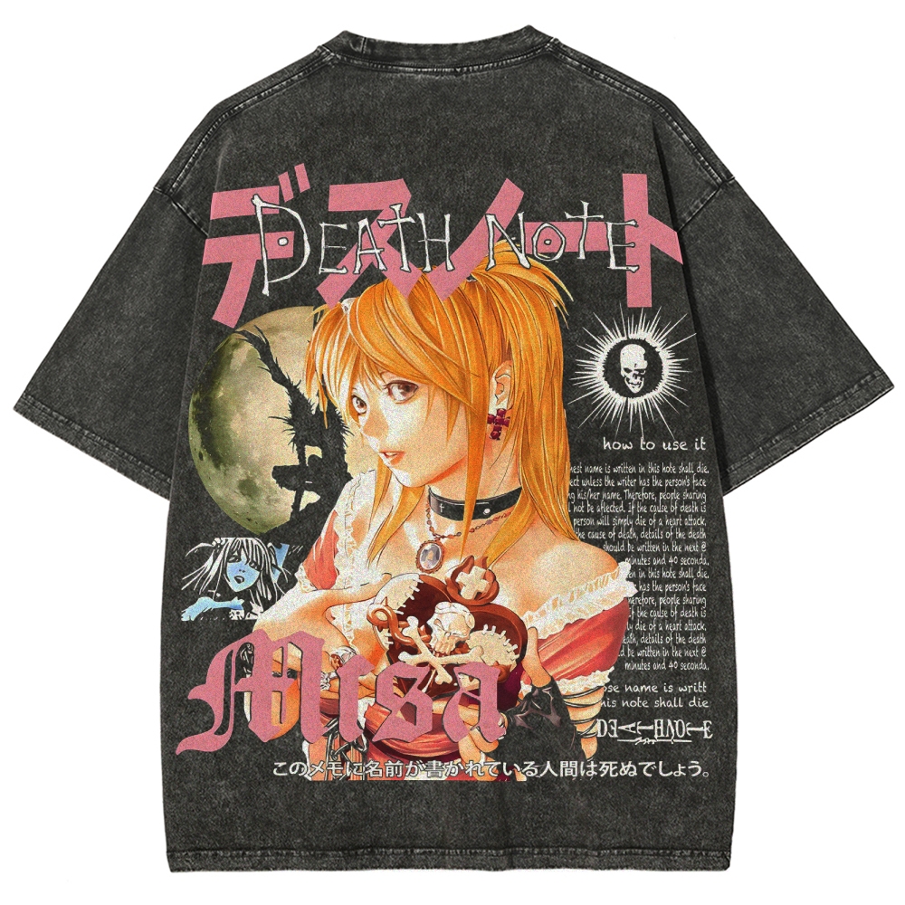 Death Note Misa Unisex Fit Washed T-Shirt 2504014321