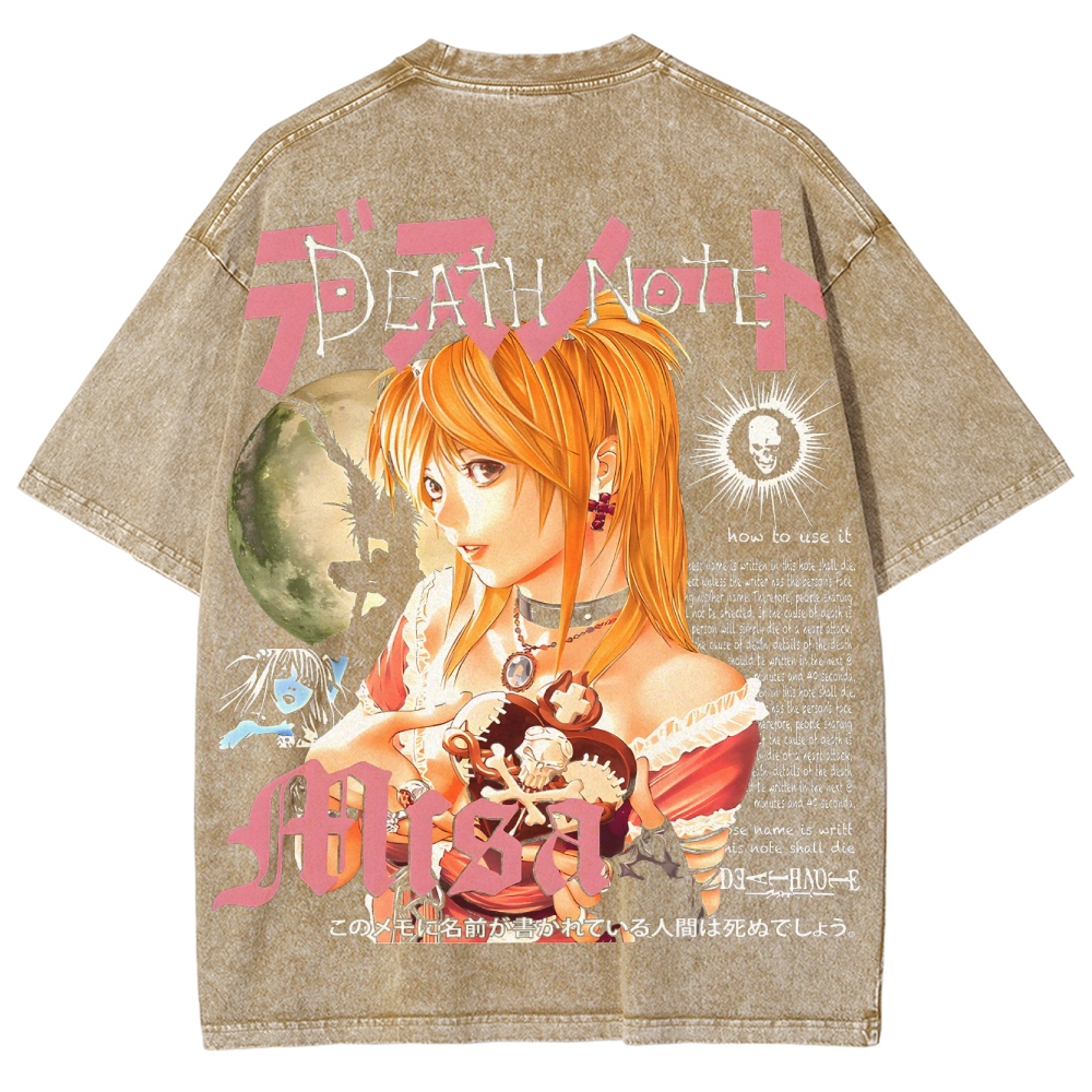 Death Note Misa Unisex Fit Washed T-Shirt 2504014321
