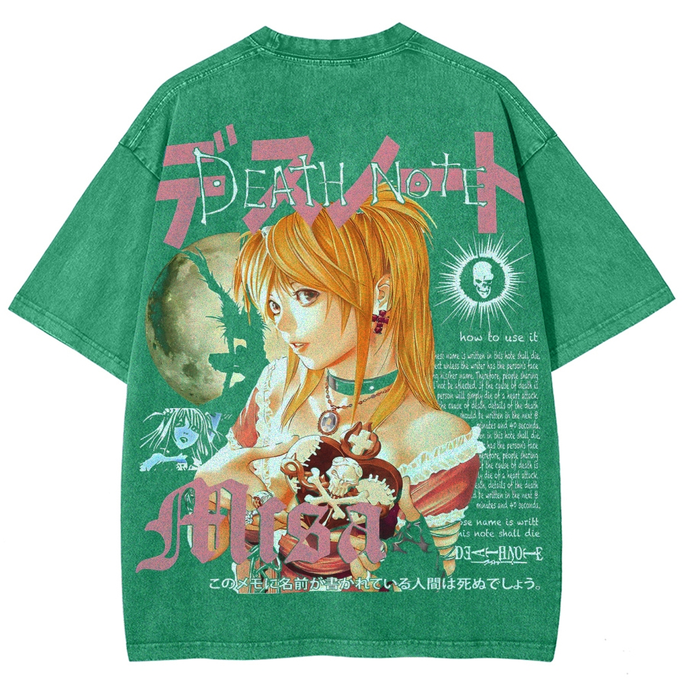 Death Note Misa Unisex Fit Washed T-Shirt 2504014321