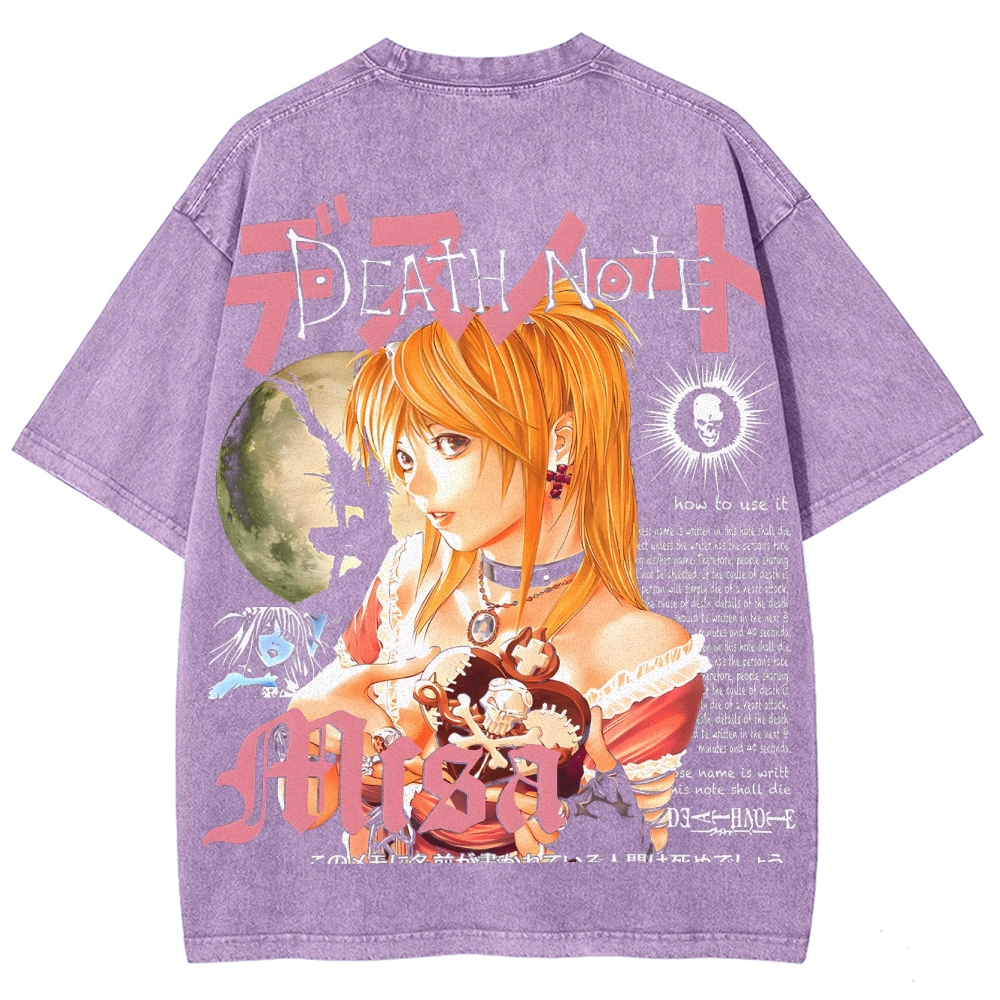 Death Note Misa Unisex Fit Washed T-Shirt 2504014321