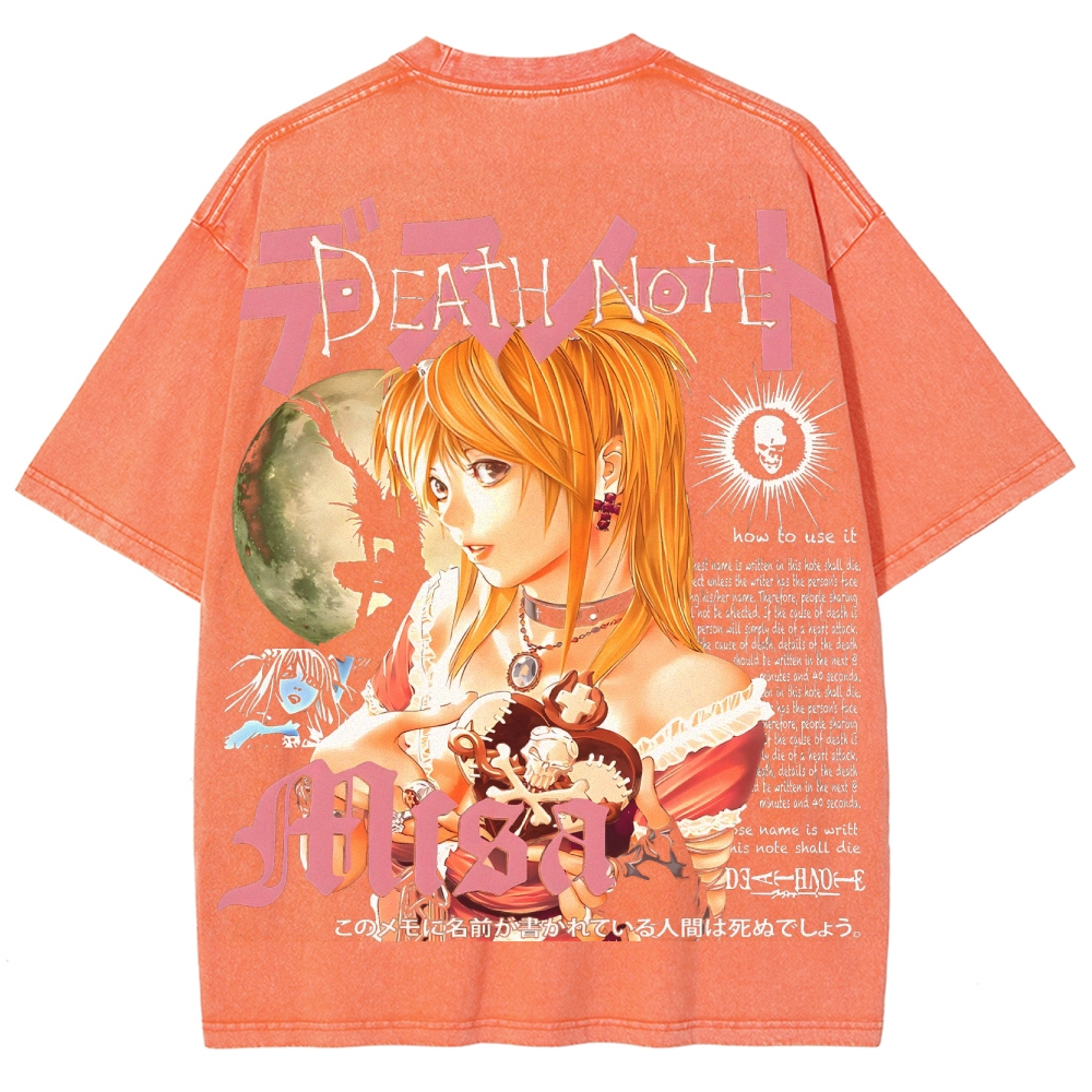 Death Note Misa Unisex Fit Washed T-Shirt 2504014321