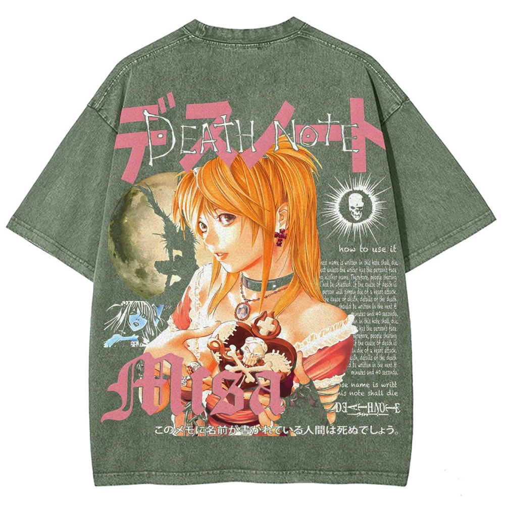 Death Note Misa Unisex Fit Washed T-Shirt 2504014321