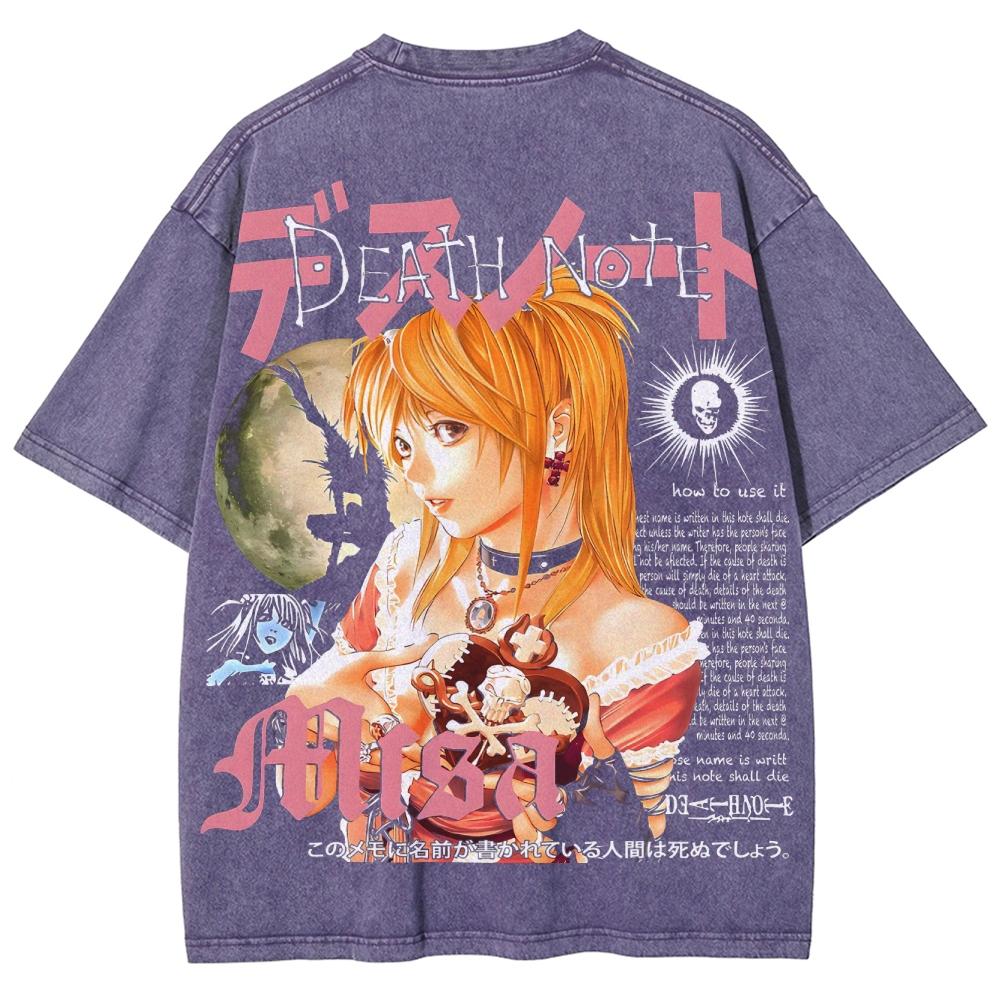 Death Note Misa Unisex Fit Washed T-Shirt 2504014321